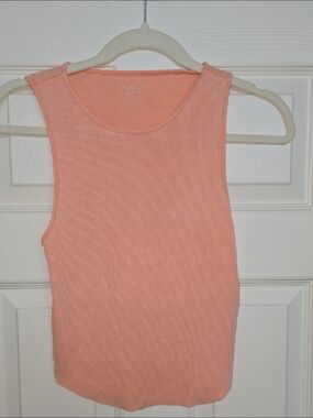 American Eagle Outfitters Ribbed Tank Top in Coral